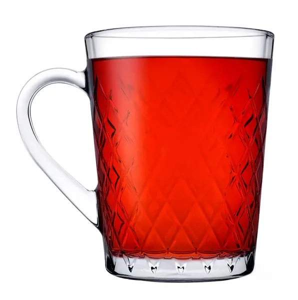 Pasabahce Ruby 55723 - Theeglazen Met Oor - Glas - Set van 6 - 260 ml