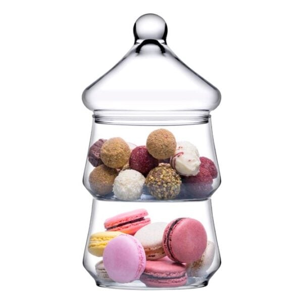 Pasabahce Villa Patisserie 96816 - 2-Laags Suikerpot - Voorraadpot - Glas - 258 mm