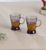 Pasabahce Heybeli 55073 - Gekleurde Theeglazen met Oor -  Blauw/Paars/Roze - Set van 6 - 180 ml - Görsel 3