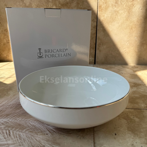 Bricard Lunel - Porseleinen Saladeschaal - Zilver - 23 cm