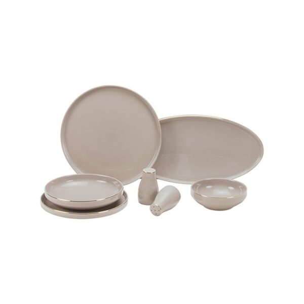 Bricard Lunel - Porseleinen Serviesset/Dinerset - 27-delig - 6-Persoons - Taupe