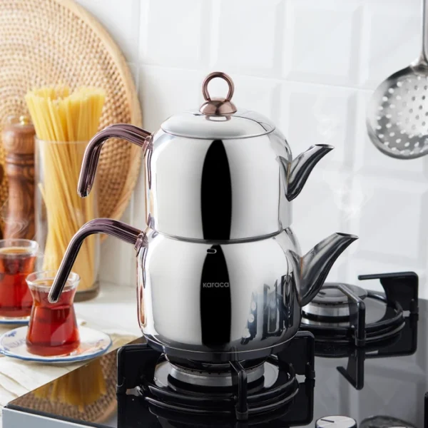 karaca Urban Midi - RVS Theepot met Rosegouden Handvaten - 1950 ml