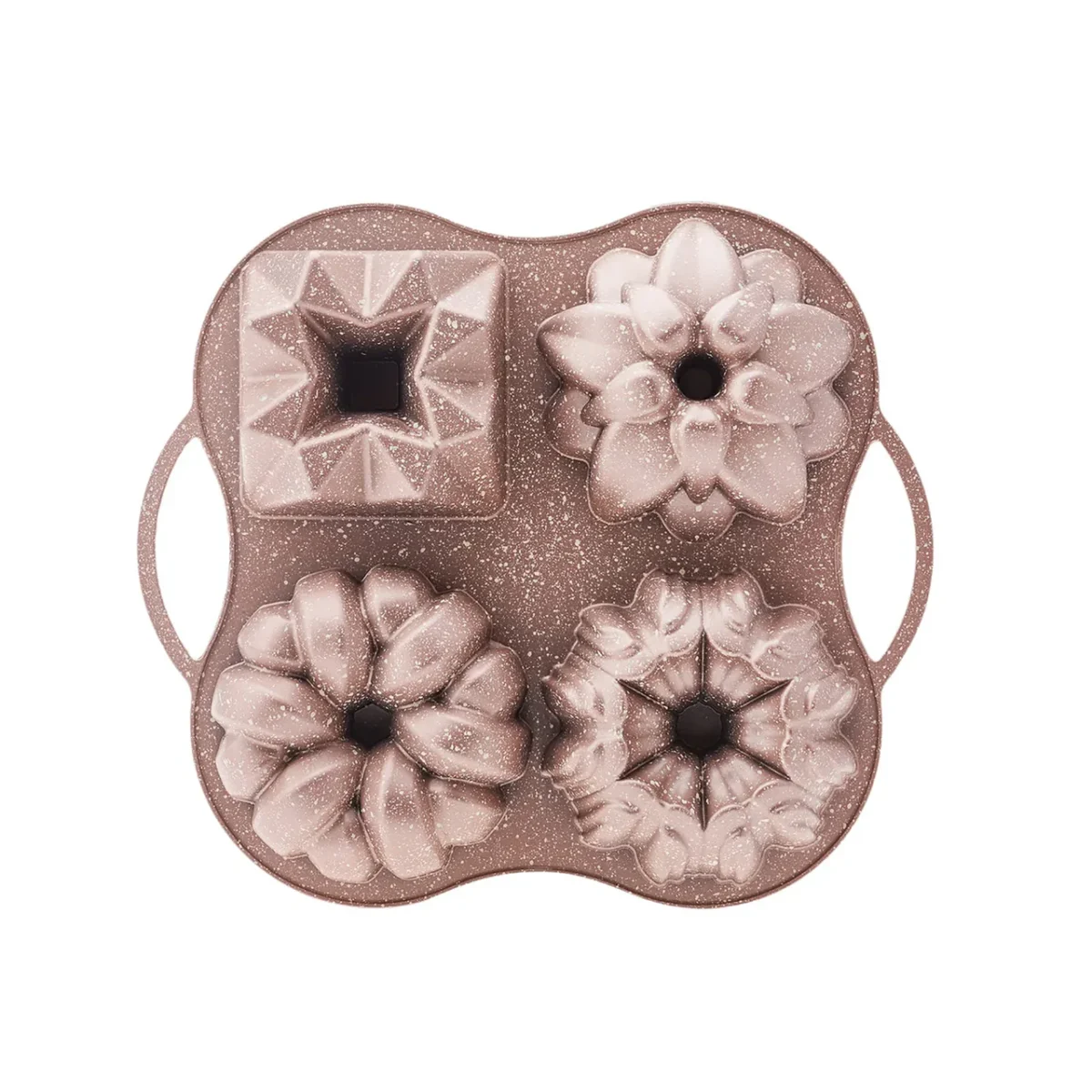 Karaca Cake pro - Rosegold Bakvorm - Graniet - 4-Vormpjes in 1 - Görsel 1
