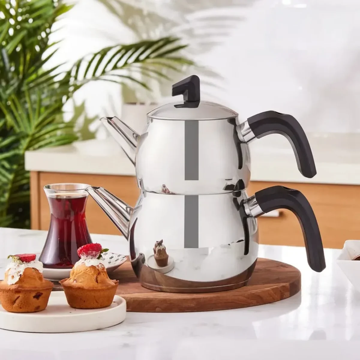 Karaca Belinay - RVS Turkse Theepot - 1600 ml - Afbeelding 1