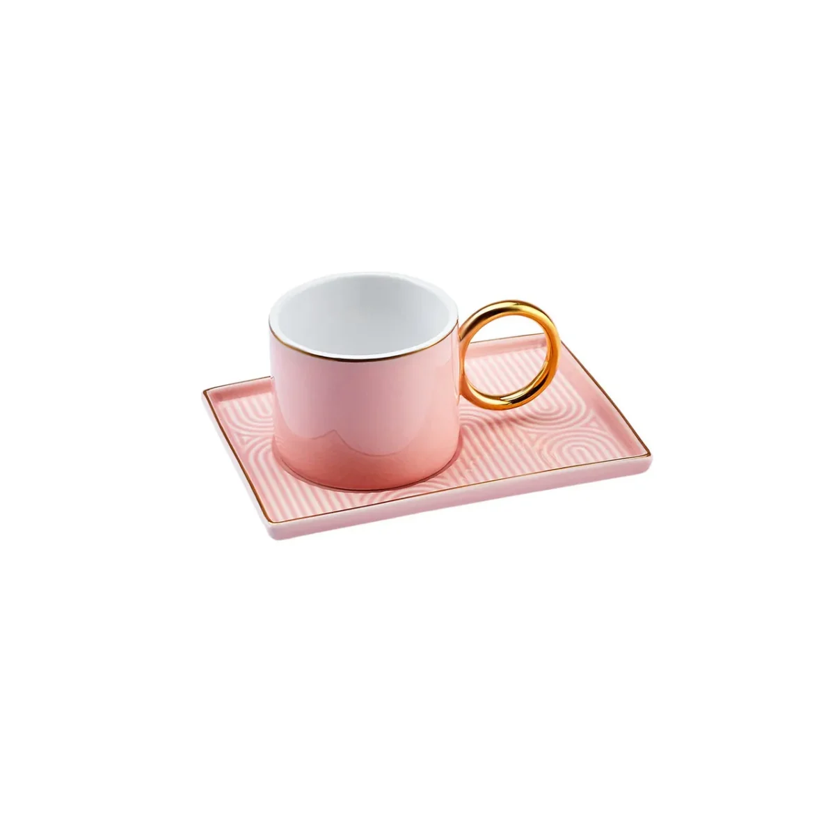 Karaca Soho - Roze Porseleinen Espressoset - 80 ml - 2-Persoons - 4-Delig - Image 5
