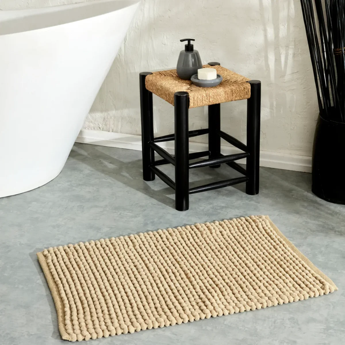 Karaca Bubbles Badmat - Chenille - Katoen - Groen - 50x80 cm - Afbeelding 1