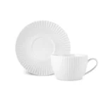 Karaca Seashell - Porseleinen Theekopjesset - Set van 6 - 12-Delig - Lichtgrijs - Afbeelding 3