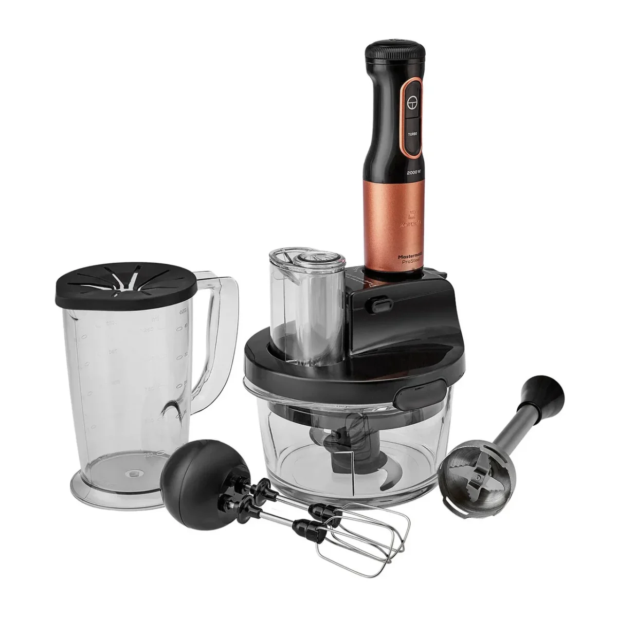 Karaca Mastermaid Prosteel - Glazen Keukenrobot - Lange Blender - 2500 W - Zwart Koper - Image 1