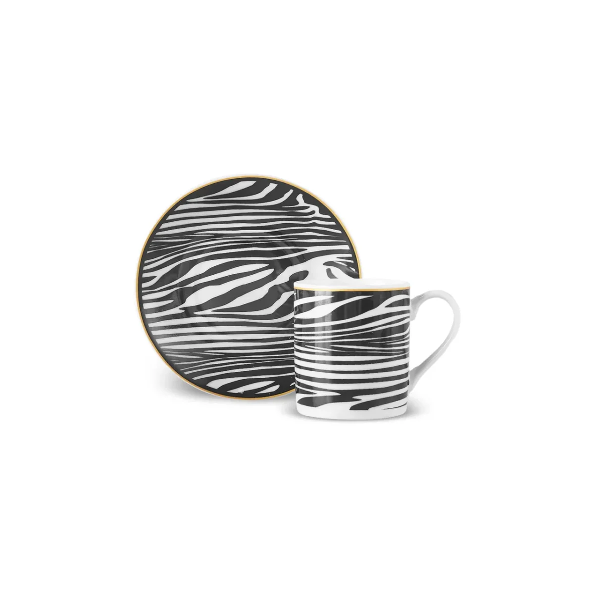 Karaca Zebra - Kopjes met Schotels - Set van 2 - 4-Delig – Bild 3