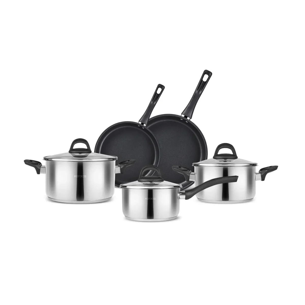 Karaca Gastro - Roestvrij stalen 8-delige pannenset - Zilver – Bild 1