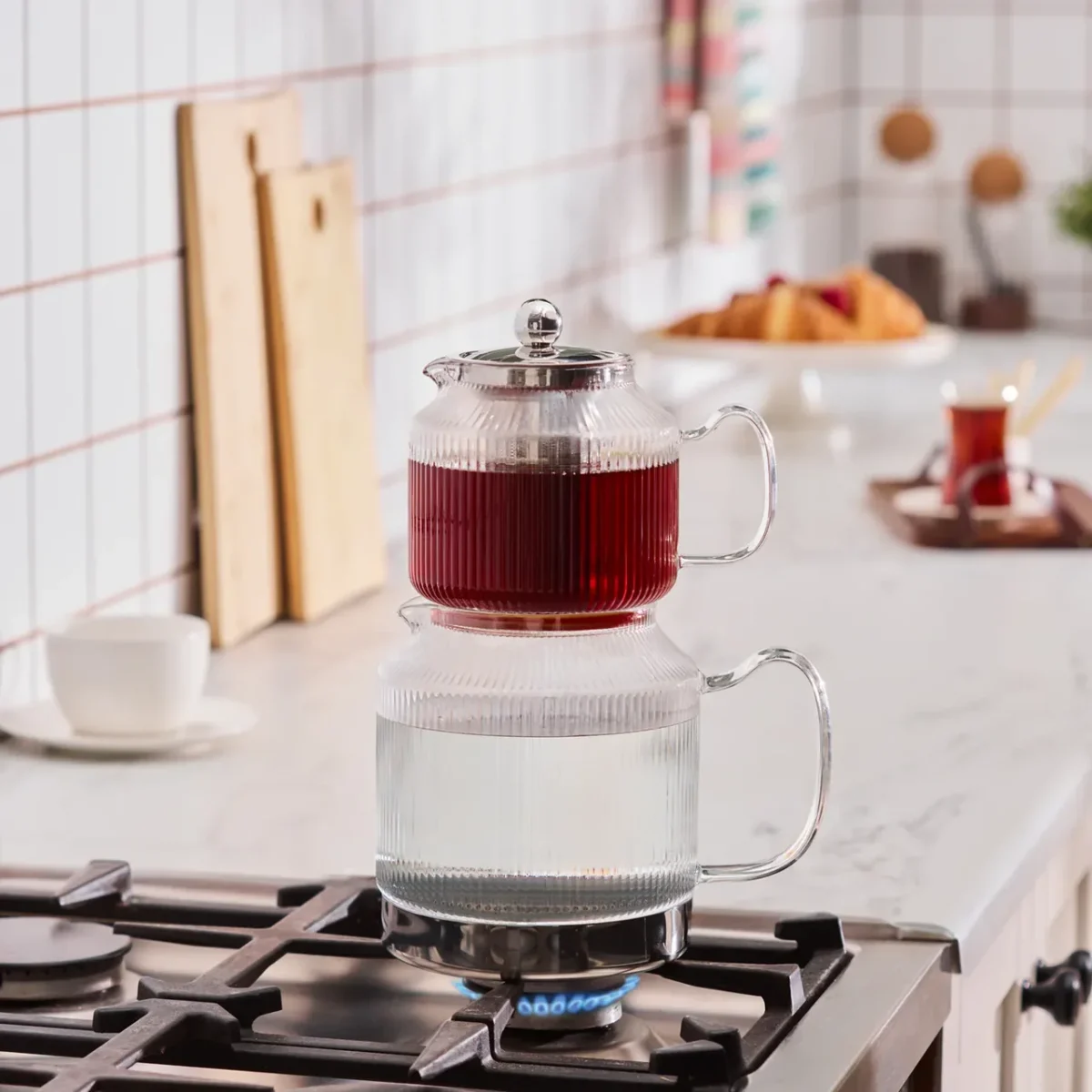 Karaca Kelly XL - Glazen Theepot - Borosilicaatglas - 2000 ml - Geschikt Voor alle Warmtebronnen - Görsel 3