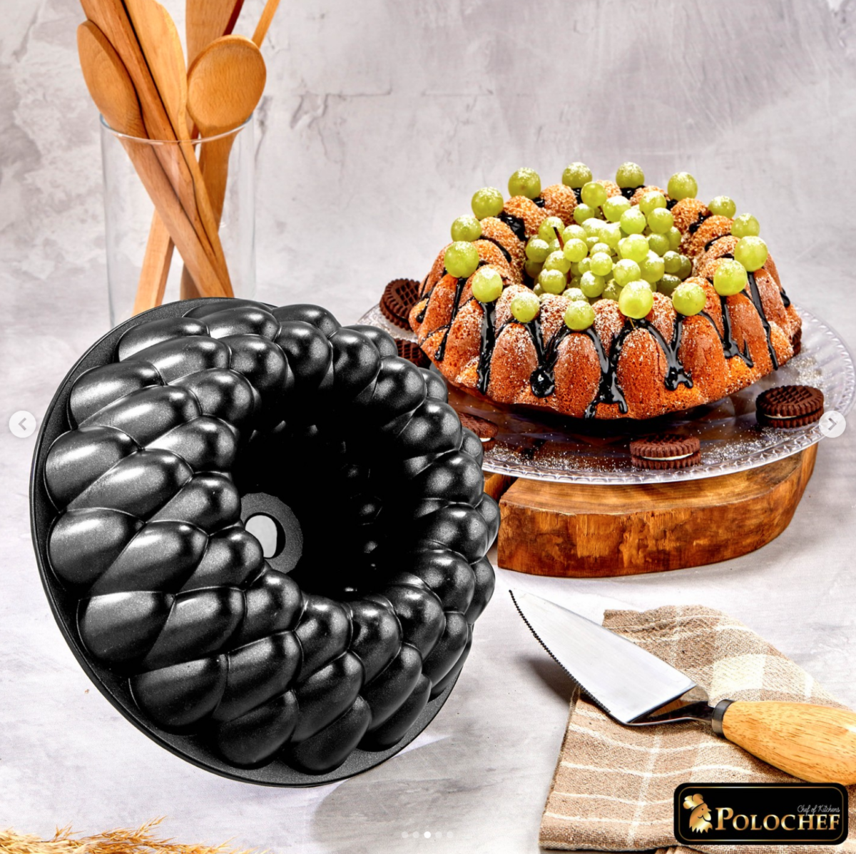 Polochef Casting  - Graniet Bakvorm - 26 cm - Non-Stick - Zwart – Image 2