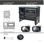 S11UC Sabah Open Haard Met Oven – Houtkachels Op Voet – Gietijzer Haardkachel- Mat Zwart – 7,99 KW – Inclusief Haak en Schraper – Image 2
