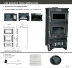 S103 Sabah Openhaard  Met Oven - Houtkachel - Mat Zwart - 10,56KW- Haard- Gietijzeren Open Haard -Inclusief Bakplaat, Ovengrill, Haak en Schraper - Afbeelding 2