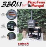 Sabah BBQ1 - Barbecue Kooltuinoven en Grill op Wielen met Hittebestendig Glas en Waterdichte Hoes