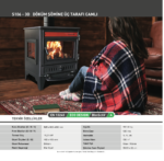 S106/3D - Sabah Open Haard Kachel- Drie-Raams Haard - Gietijzer – Houtkachels- Houthaarden - Matzwart– 15,21 KW- Buiten Stalen Open Haard – Inclusief Haak en Schraper