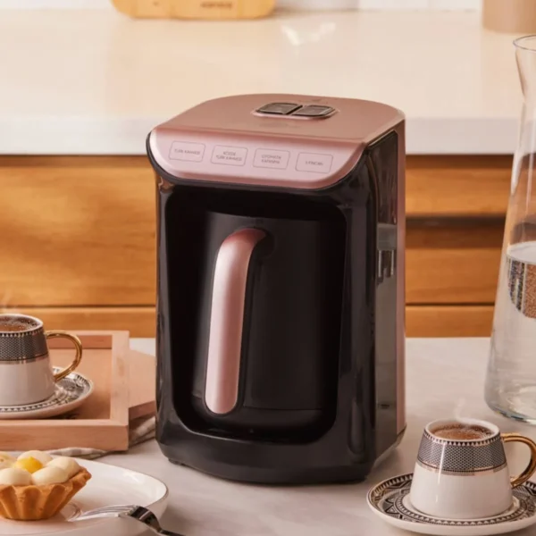 Karaca Hatır Köz - Turkse Koffiezetapparaat - Roseberry Wave – 5 Kopjes met Automatische Temperatuurregeling en Köz Aroma