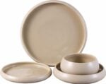 Ekselans - Japandi Style - Porseleienen Serviesset - 24-Delig/6 Persoons - Beige/Taupe