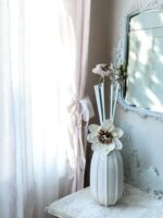 Ekselans EK-297 - Kleine Decoratieve Vaas met Stokken - Wit - Afbeelding 2