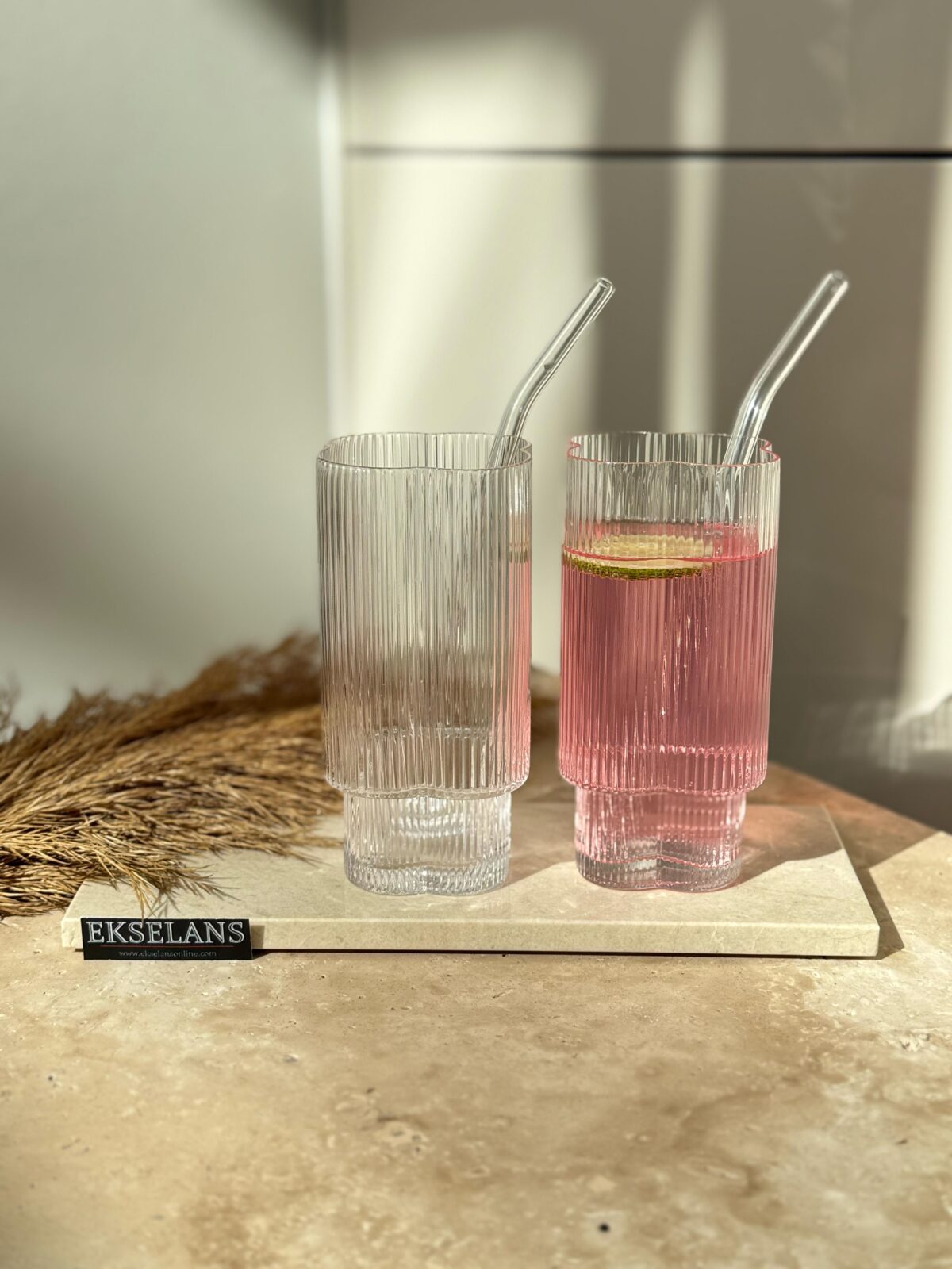 Ekselans - Klaver Longdrinkglazen - Set van 6 - 350 ml - Glas – Image 2