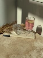 Ekselans - Geribbelde Glazen Op Voet - met Gouden Rand - Set van 6