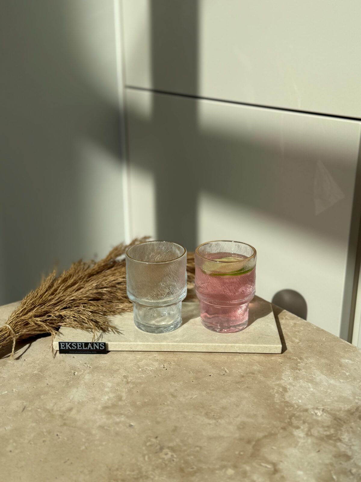 Ekselans - Glacier Drinkglazen met Gouden Rand - Set van 6 - 180 ml - Görsel 4