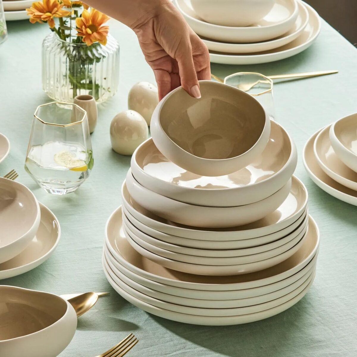 Bricard Porcelain Barles - Porseleienen Serviesset - 25-Delig - 6 Persoons - Beige – Image 2