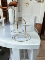 Ekselans EK-544 - 3-Laags Etagere - Porselein - Gouden details - Decoratief - 33 cm - Image 2
