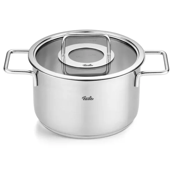 Fissler Pure Collection - Kookpan - 20cm – RVS – Met Glasdeksel – Geschikt voor Alle Warmtebronnen