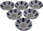 Ekselans - klassieke Theeglas Schoteltjes - Melamine - Set van 6 - 10 cm - Blauw