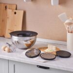 Karaca Parle - RVS Beslagkom - Geraspte Meng- en Bewaarbus - 3in1