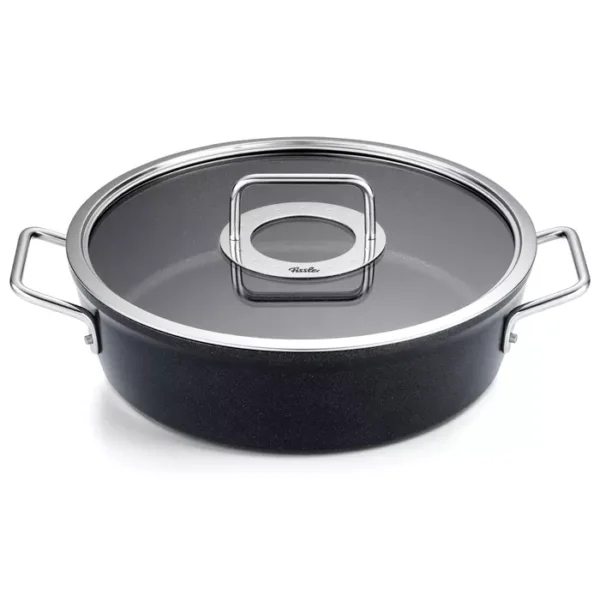 Fissler Adamant - Kookpan Laag met Glasdeksel - 28cm - Alle Warmtebronnen
