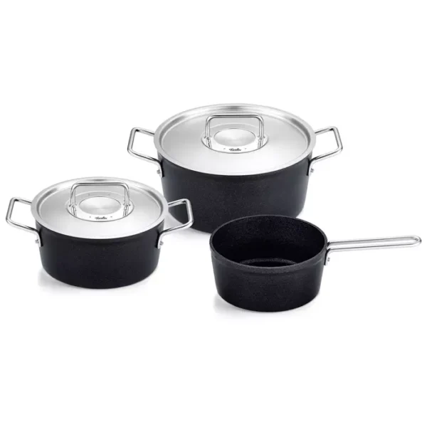 Fissler Adamant® - Pannenset met RVS Deksel – 3-delig - 18cm + 20cm + 24 cm