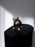 Ekselans EK-347 - Zwarte Bulldog Decoratie – 25 x 30 cm – met Goudkleurige Details – Beeld - Afbeelding 2
