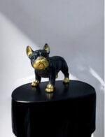 Ekselans EK-347 - Zwarte Bulldog Decoratie – 25 x 30 cm – met Goudkleurige Details – Beeld