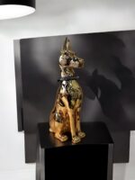 Ekselans EK313 – Gouden Dobberman Beeld – 30 x 75 cm – Met Halsband – Decoratiebeeld - Afbeelding 2