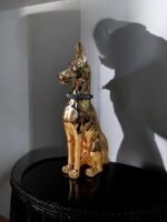 Ekselans EK313 – Gouden Dobberman Beeld – 30 x 75 cm – Met Halsband – Decoratiebeeld - Afbeelding 3