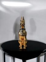 Ekselans EK313 – Gouden Dobberman Beeld – 30 x 75 cm – Met Halsband – Decoratiebeeld