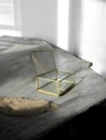 Ekselans EK-368 - Glazen Gouden Doosje – Luxe Decoratief Doosje – 7 x 20 x 12 cm – Perfect voor Sieraden en Accessoires - Afbeelding 3