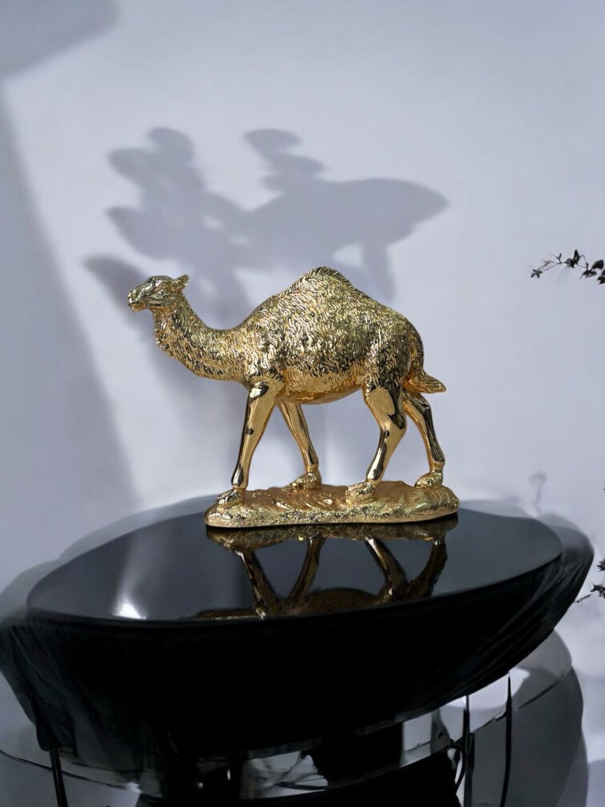 Ekselans EK-312 - Gouden Kameel Decoratie Beeld – 27 x 33 cm – Luxe Oosters Design - Afbeelding 2