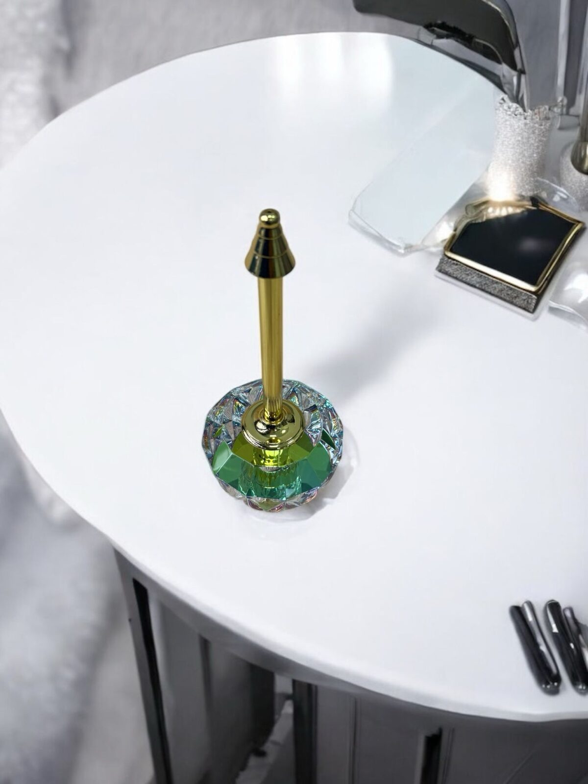 Ekselans EK-262 - Luxe Glazen Decoratie– Gouden Details – Decoratief en Verfrissend - 8 x 18 cm - Afbeelding 3