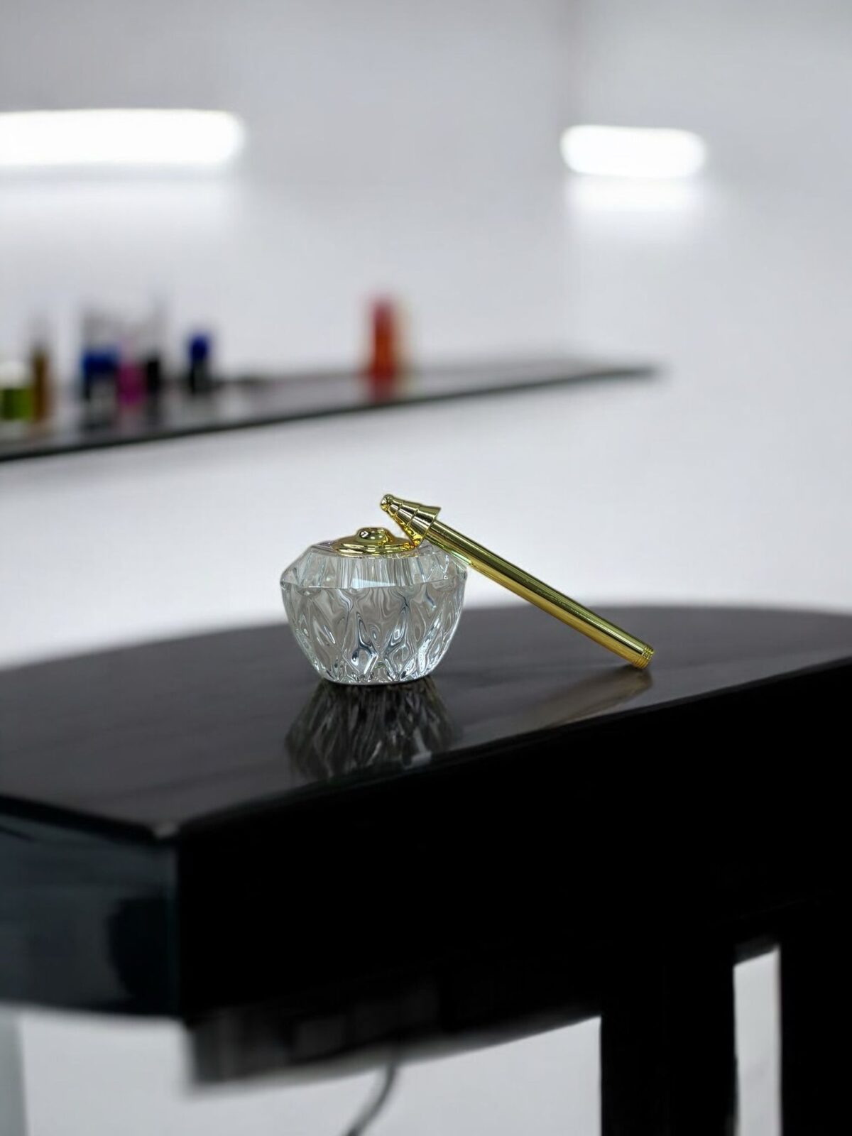 Ekselans EK-262 - Luxe Glazen Decoratie– Gouden Details – Decoratief en Verfrissend - 8 x 18 cm - Afbeelding 2