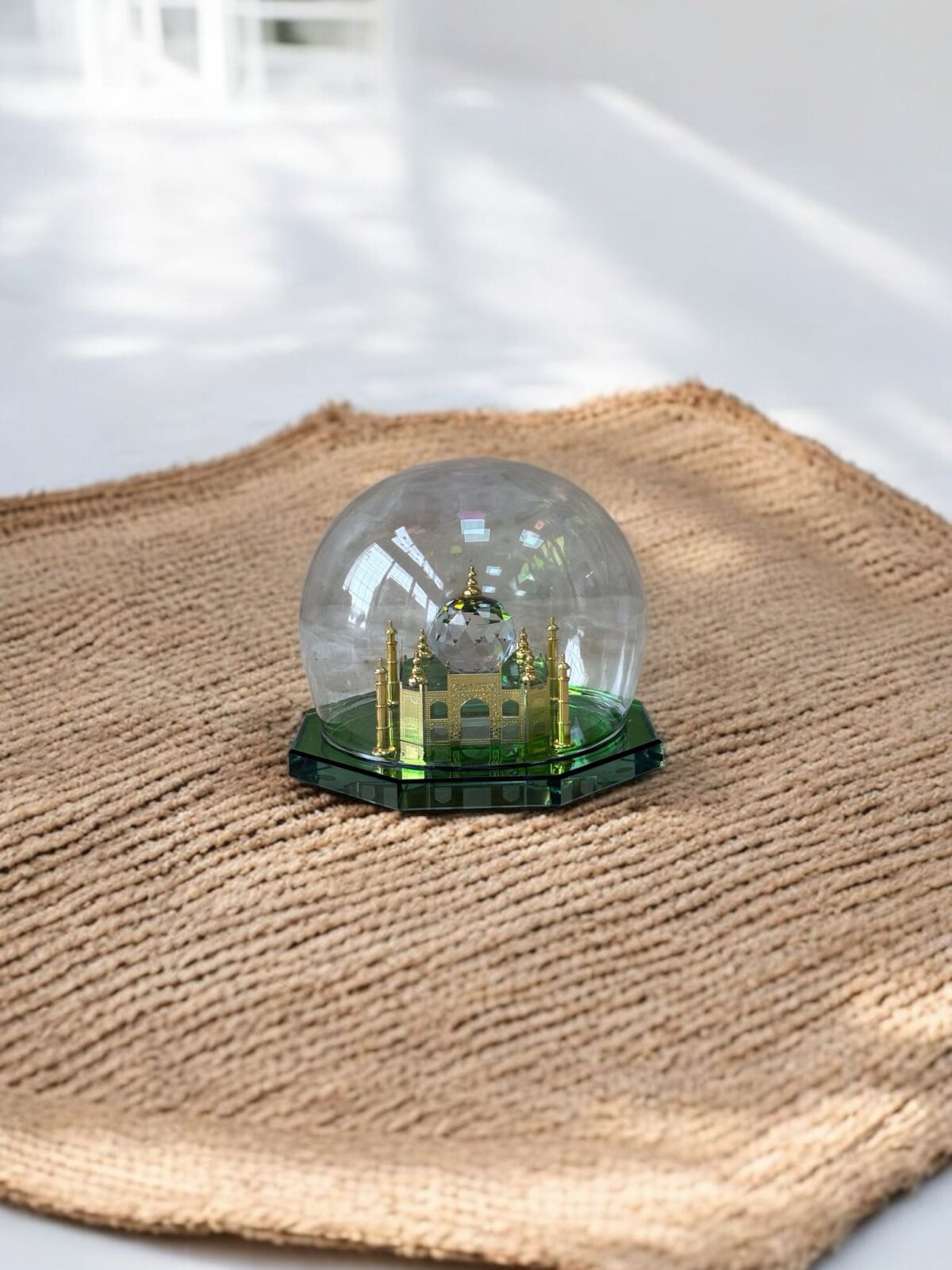 Ekselans EK-284 – Miniatuur Moskee in Glazen Bol – Islamitische Decoratie – 12,5 x 10,5 cm - Afbeelding 1