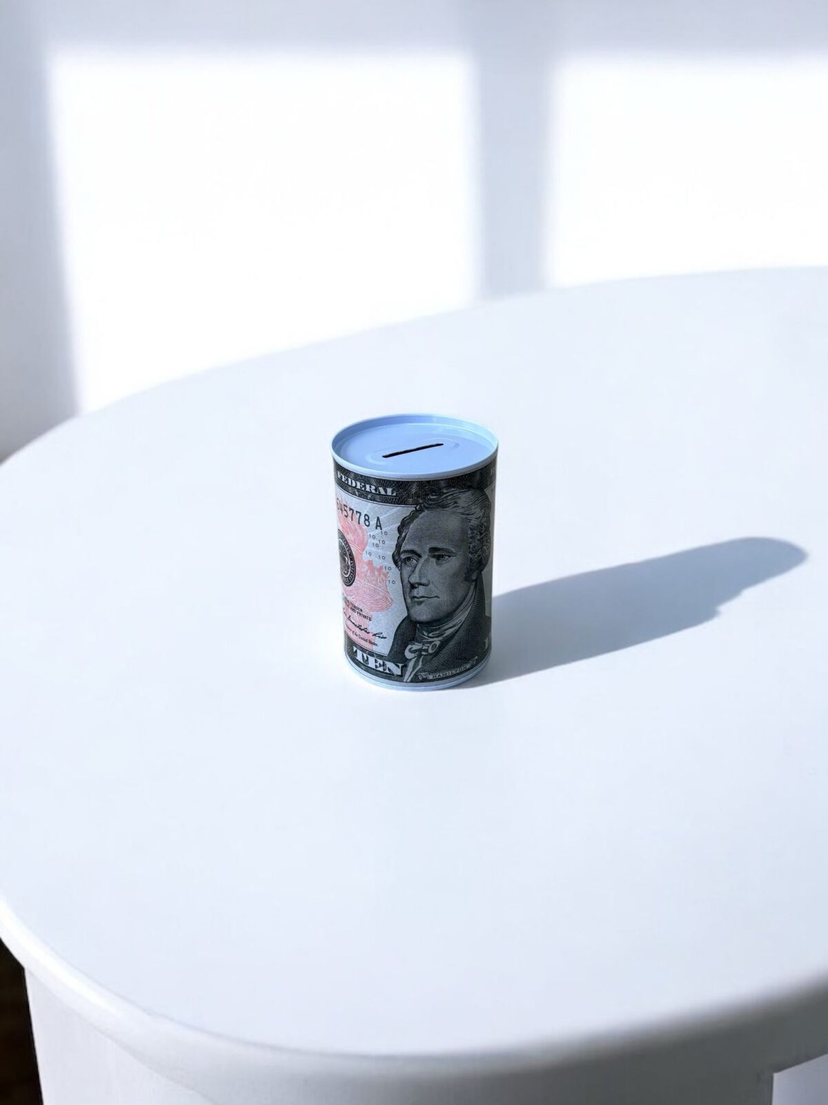Ekselans - Spaarpot van Blik met Dollarprint – 8 cm x 12,5 cm -Metaal – Stevige Spaarpot voor Kinderen & Volwassenen - Afbeelding 1