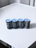 Ekselans CK-033 – Spaarpot van Blik met Dollarprint – 8 cm x 12,5 cm - Metaal – Stevige Spaarpot voor Kinderen & Volwassenen - Afbeelding 2