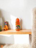 Ekselans EK-327 - Oranje Kinderdrinkfles met Dierendesign en Ingebouwd Rietje – 6 x 16 cm