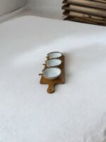 Ekselans EK-541 - Schelpen Design Schaaltjes met Houten Dienblad – 4-Delig - Gouden Design - Afbeelding 2