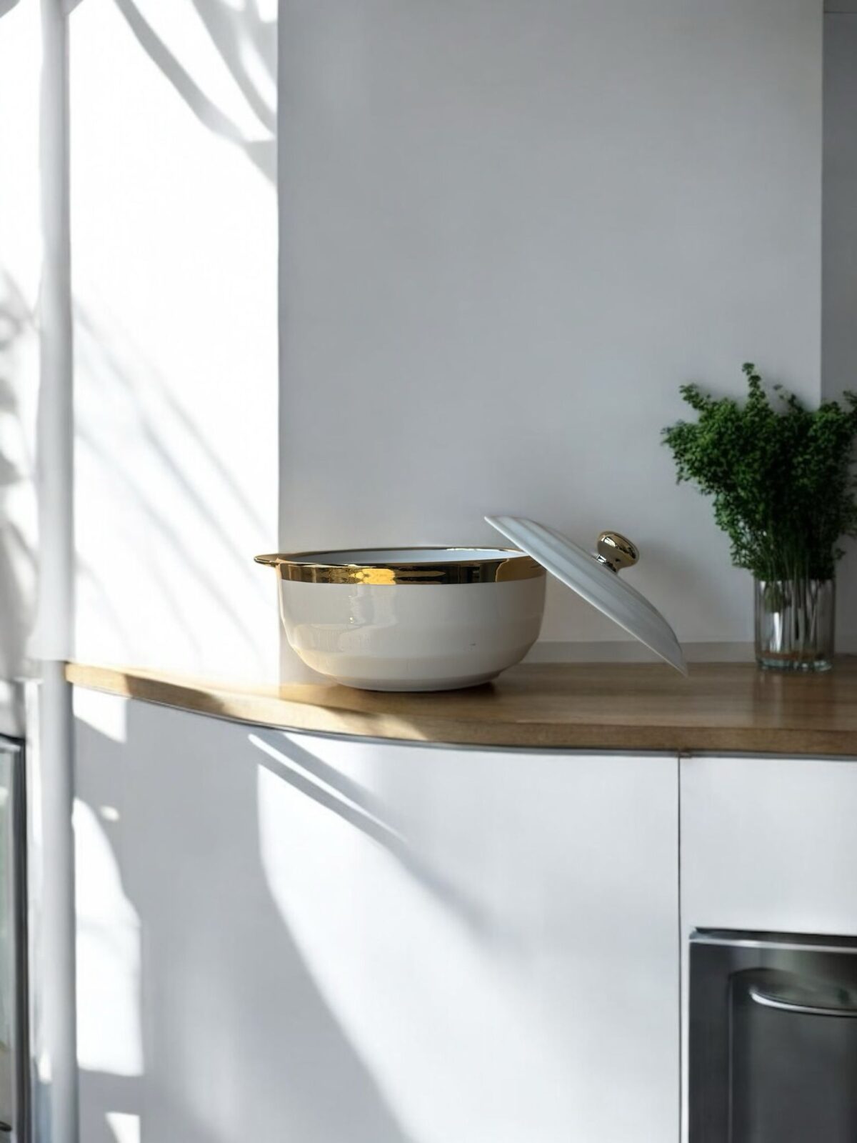 Ekselans EK-559 - Soepterrine met 6 Soepkommen en Gouden Stand – 26 cm - 9-Delig - Afbeelding 3