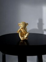 Ekselans EK-306 - Decoratieve Gouden Apen Beeldjes – 16,5 x 22 cm – Set van 3 - Afbeelding 3