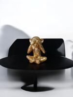 Ekselans EK-306 - Decoratieve Gouden Apen Beeldjes – 16,5 x 22 cm – Set van 3 - Afbeelding 4